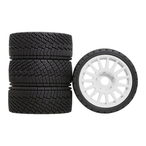 Set roți și anvelope RC Hex4Pieces alb