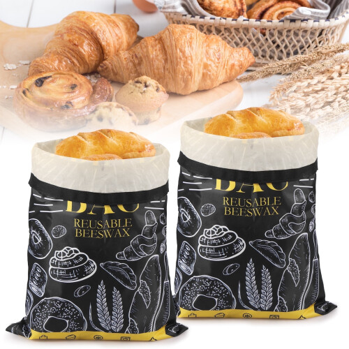 Beeswax Bread Bag Oxford Cloth 2 pcs