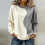 Felpa da donna a blocchi di colore, girocollo, maniche raglan 3