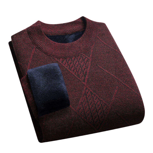 Pull thermique doublé polaire pour homme, col rond