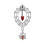 Spider Web Belly Button Ring Red Crystal 14G 1