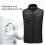 Varmevest Plus Size Sort3XL8-Zone3Varmeniveauer 8