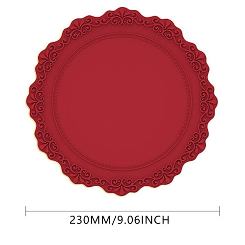 Set roter Silikonuntersetzer, 9,1 Stück