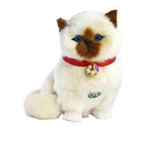 Knuffelkat, zacht pluche speelgoed, bruin, 1 stuk