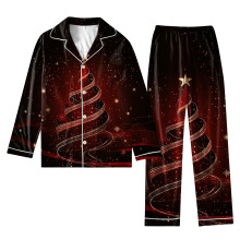 Damen-Weihnachts-Set in Burgunderrot, 2-teilig, Größe M