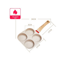 Nonstick Frying Pan Stone Cookware 17x17 cm White Woodgrain