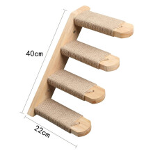 Wooden Cat Climbing Shelf Wall-Mounted with Sisal