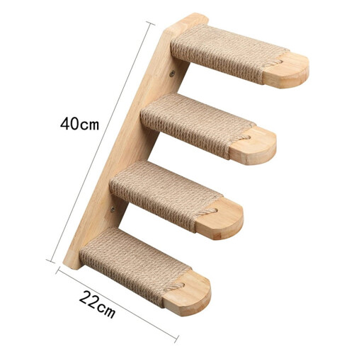 Wooden Cat Climbing Shelf Wall-Mounted 3-Tier