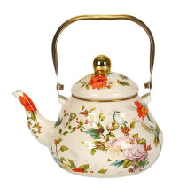 Vintage enamel tea kettle floral pattern steel 1.5L