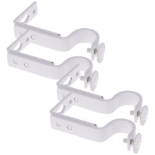 Curtain Rod Bracket No-Drill White 2 Pairs