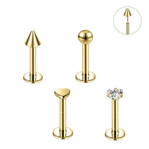 Labret Lip Stud Set 16G 4 Pieces