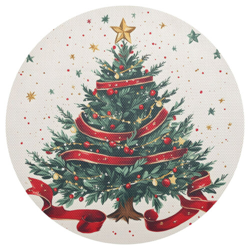 Tischsets mit Weihnachtsbaumstern, rund, 6er-Set 2