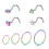 Nose Hoop Rings Rainbow 8 pcs 1