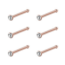 Crystal Nose Stud Piercing L-Shaped 20G