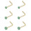 CZ Zirconia Nose Stud Gold Plated L Shape 6 Pcs 1