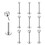 Labret Lip Studs Set Cubic Zirconia 9 Pieces 1