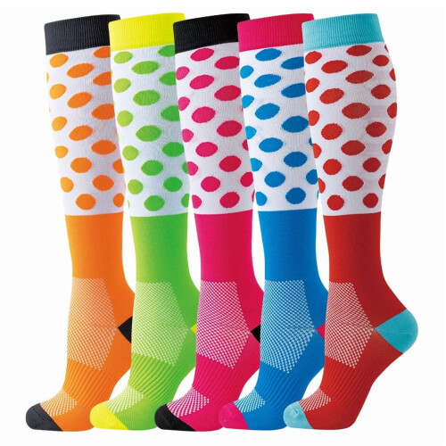 Women's Compression Socks Knee-High 5 Pairs S/M