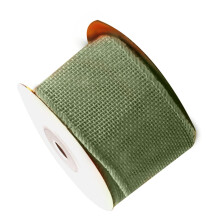 Jute Burlap Ribbon with Wire Edge 4cm x 4.5M Green