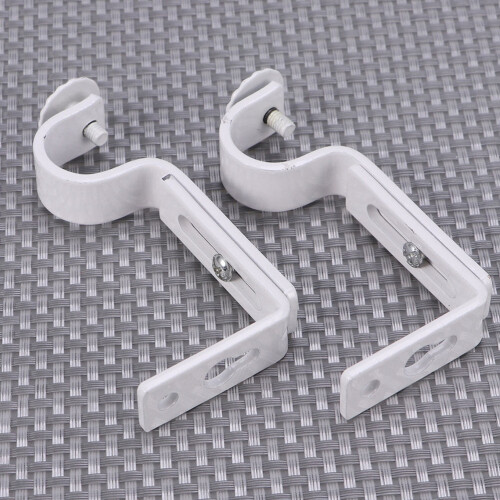 Curtain Rod Bracket No-Drill White 2 Pairs 2