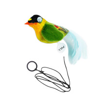 Electric Cat Toy Bird Feather Plush Squeaker Green