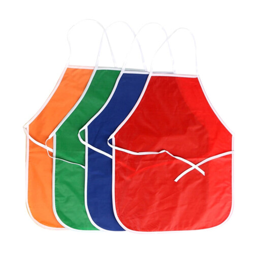 Raindrops Painting Smock Apron Non-Sleeved 4pcs