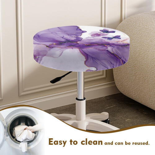 Butterfly Bar Stool Covers Set of 2 Marble Stripe Cushioned 2