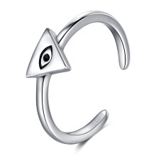 925 Sterling Silver Evil Eye Toe Ring Adjustable Open Design