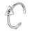 925 Sterling Silver Evil Eye Toe Ring Adjustable Open Design 1