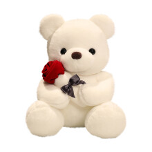 Plush Bear Doll with Red Rose Valentine's Gift for Kids
