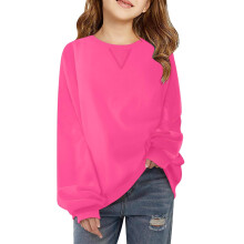 Girls Long Sleeve Crewneck Sweatshirt Loose Fit