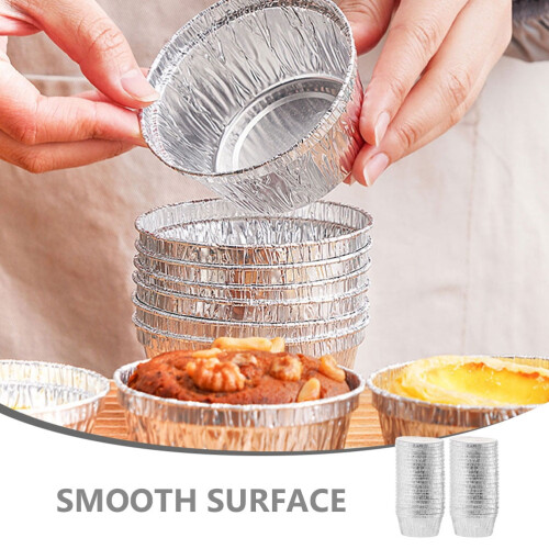 Disposable Tin Foil Cake Molds Silver 30 Pcs 2