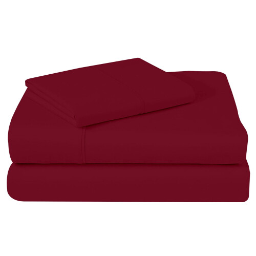 Burgundy California King Wool Bed Set 4-Piece
