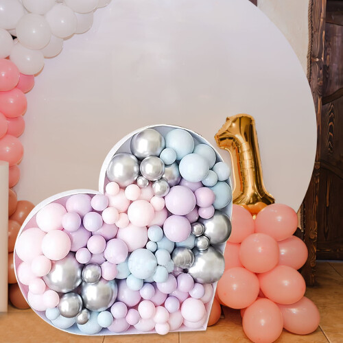 Heart-Shaped Balloon Frame White 1 Pack 1