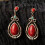 Vintage 925 Silver Turquoise Drop Earrings Green A Pair 4