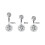 925 Sterling Silver Ball CZ Belly Ring 10mm Clear 3