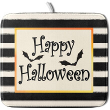 Covoraș de uscare a vaselor cu lilieci de Halloween, 40x45 cm, negru și alb