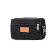 Men's Canvas Change Pouch with Zipper and Multiple Pockets