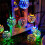 Cordão de luzes LED com globos e bolas de metal prateadas (20 unidades) 1