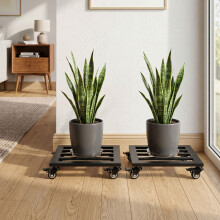 Toque Plant Caddy with Wheels Heavy Duty Rolling Plant Stand Trolley 2PCS
