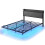 Levede Floating Bed Frame Double LED Lights Upholstered USB Storage Headboard 9