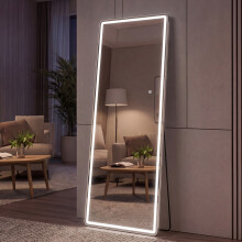 Yezi Full Length Mirror 3 Color LED Touch Dressing Mirror 165x60cm with Dimming