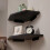 Levede 2 Pack Floating Corner Shelves Cable Cut-Out Wall Mounted Storage Black 1