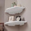 Levede 2 Pack Floating Corner Shelves Cable Cut-Out Wall Mounted Storage White 1