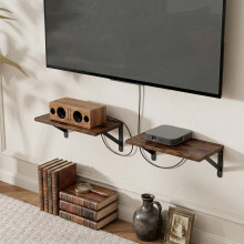 Levede Floating Shelves Wall Mounted Shelf Set of 2 Rustic Storage Shelves 39cm