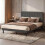 Levede Double Bed Frame with Adjustable Headboard Velvet Upholstered Dark Grey 1