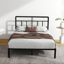 Levede Double HD Metal Platform Bed Black