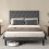 Levede Small Double Soft Foam Upholstered Bed Grey 1