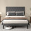 Levede Double Soft Foam Upholstered Bed Frame Grey 1