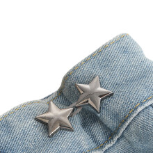 Jean Button Pins Adjustable Waist Buckle Star Pant-Gun black