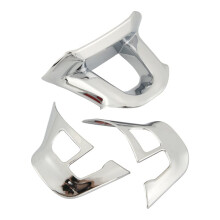 3Pcs/Set Car Steering Wheel Decoration Cover Trim Sticker Fit for 2008 208 308 2014-2018 Bright Silver